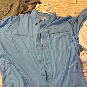Orvis Light Blue Casual Shirt